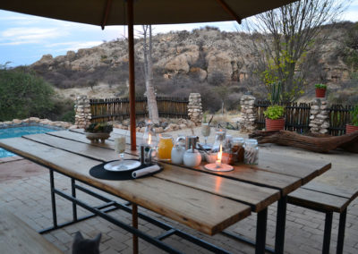 Colazione Sasa safari camp - Diario di viaggio in Namibia