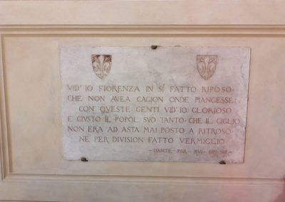 La targa di Dante nel palazzo vecchio - 3 giorni a Firenze