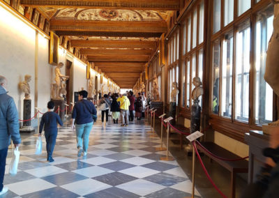Corridoio al secondo piano degli Uffizi - 3 giorni a Firenze