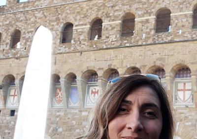 Rossella sulla terrazza del bar degli Uffizi - 3 giorni a Firenze