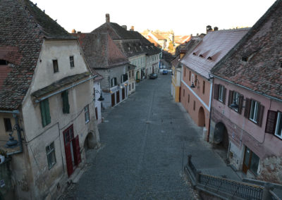 Vista appartamento su strada Turnului, area medievale bassa della città e su Turnul Scarilor -Torre delle Scale, Sibiu - Diario di viaggio in Transilvania - Romania