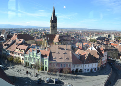 -Panorama centro storico Sibiu dal Turnul Stafului, Sibiu - Diario di viaggio in Transilvania - Romania