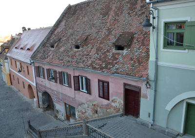 Vista appartamento su strada Turnului e sul Turnul Scarilor, Sibiu - Diario di viaggio in Transilvania - Romania