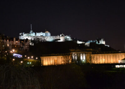 Edinburgh Castle di notte Diario di viaggio in Scozia.