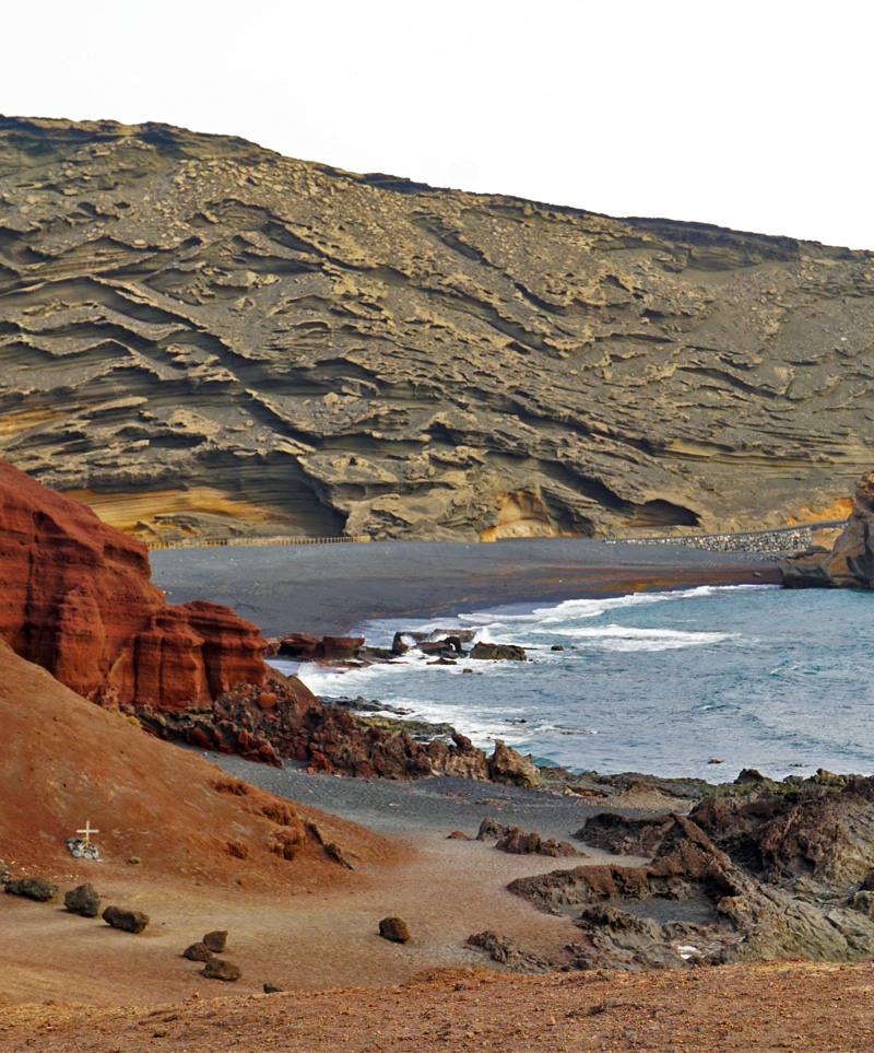 Charco de los Clicos,  Playa de los Clicos e Volcan del Guincho, El Golfo, Lanzarote.J