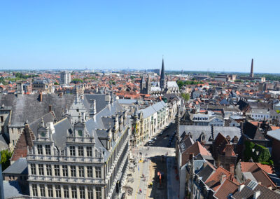 Panorama sud dal Campanile sulla Chiesa di san Nicola,-Gent