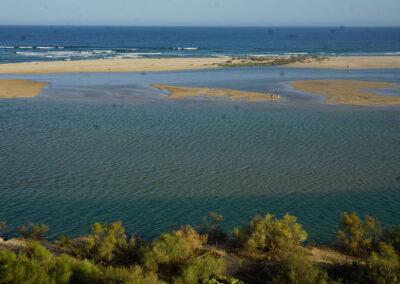 Alta marea, panorama Cacela Velha su Rio Formosa e mare