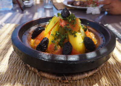 Tajine di pollo con prugne, Terraces des Delices, Oasi di Fint, Ouarzazate